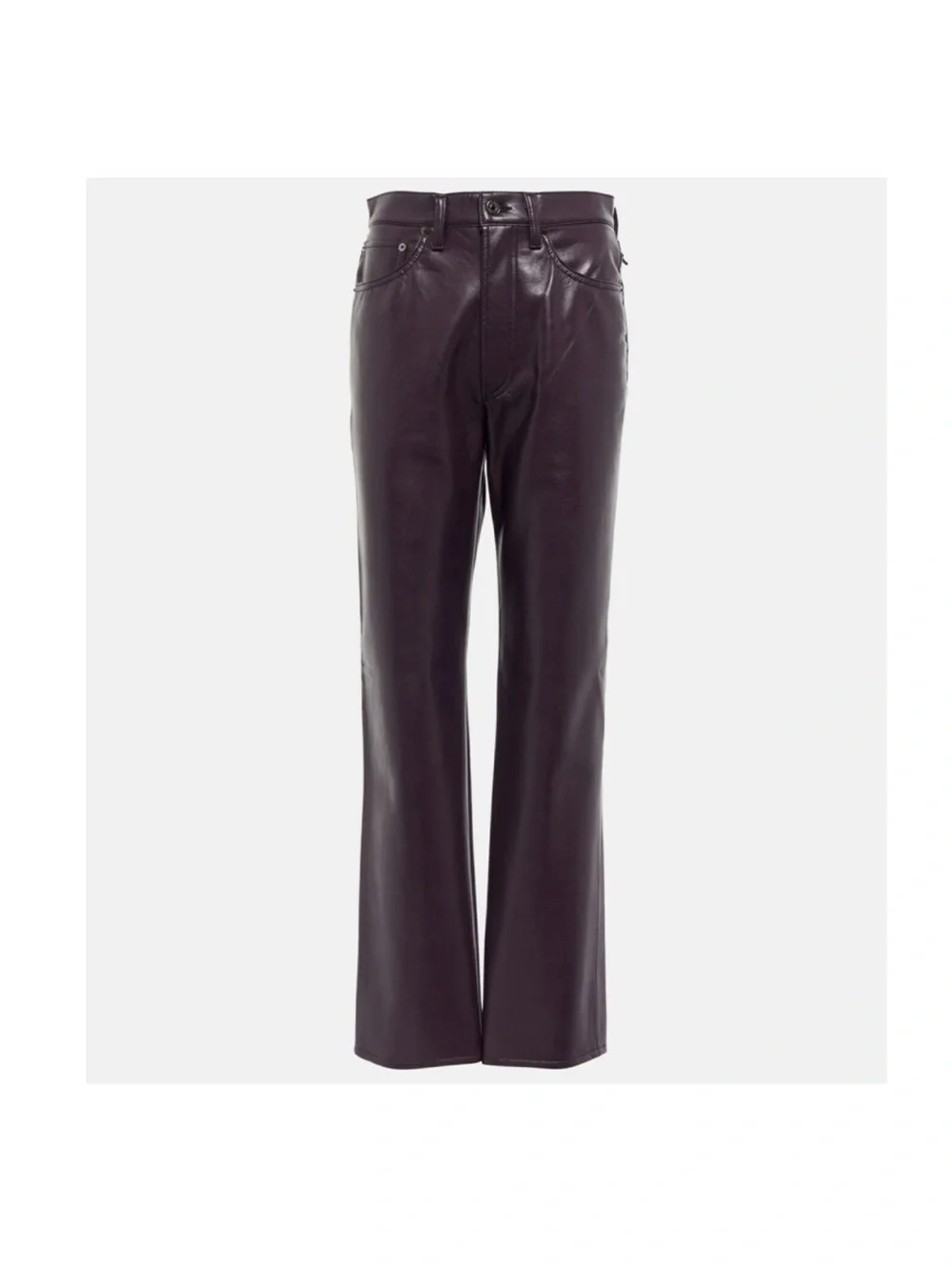 Agolde 90s Pinch Waist High Rise Straight Recycled Leather Jeans, NWT, Size 27_6